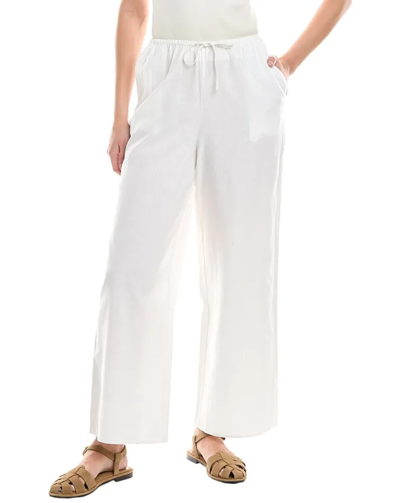 Onia Air Drawstring Linen-Blend Pant White