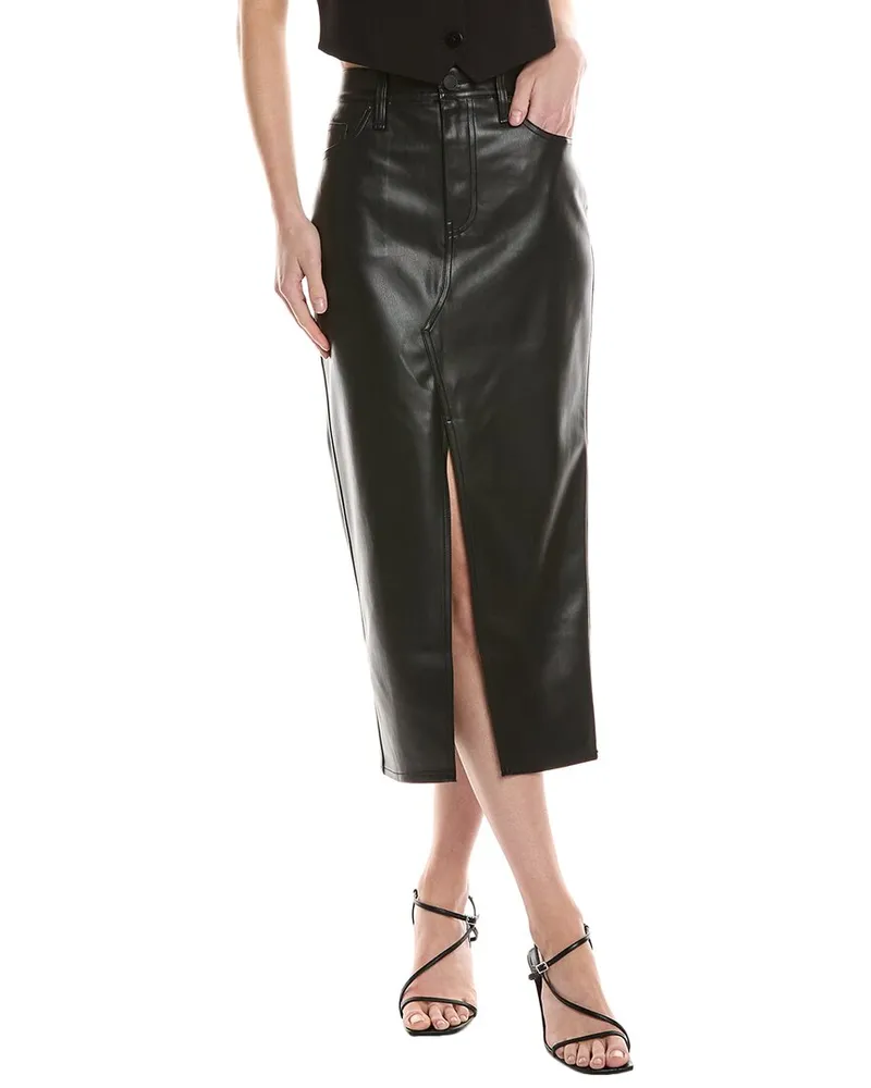 HUDSON Jeans Reconstructed Midi Skirt Black
