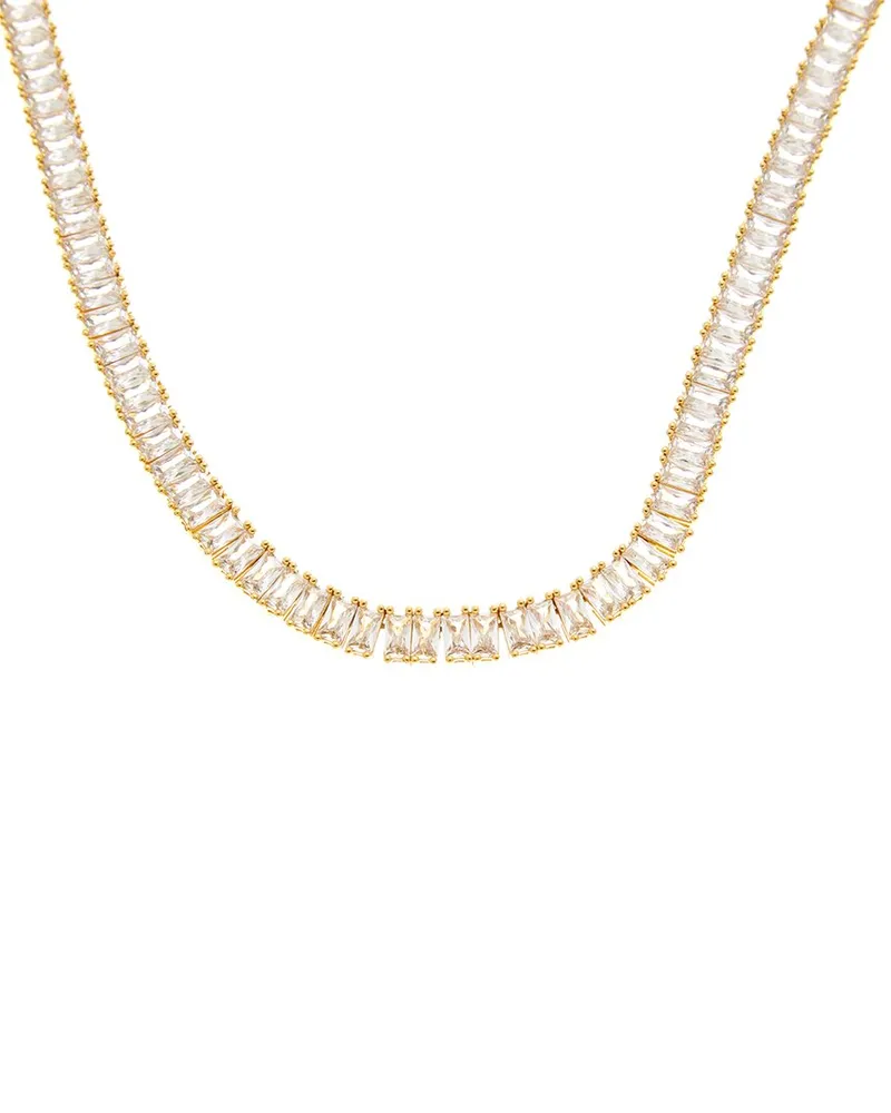 CRYSTAL HAZE 18K Plated CZ Statement Necklace Nocolor