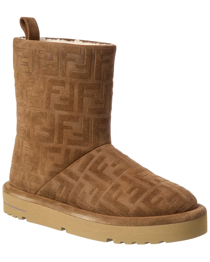 Fendi Apres Chic FF Suede Boot Brown