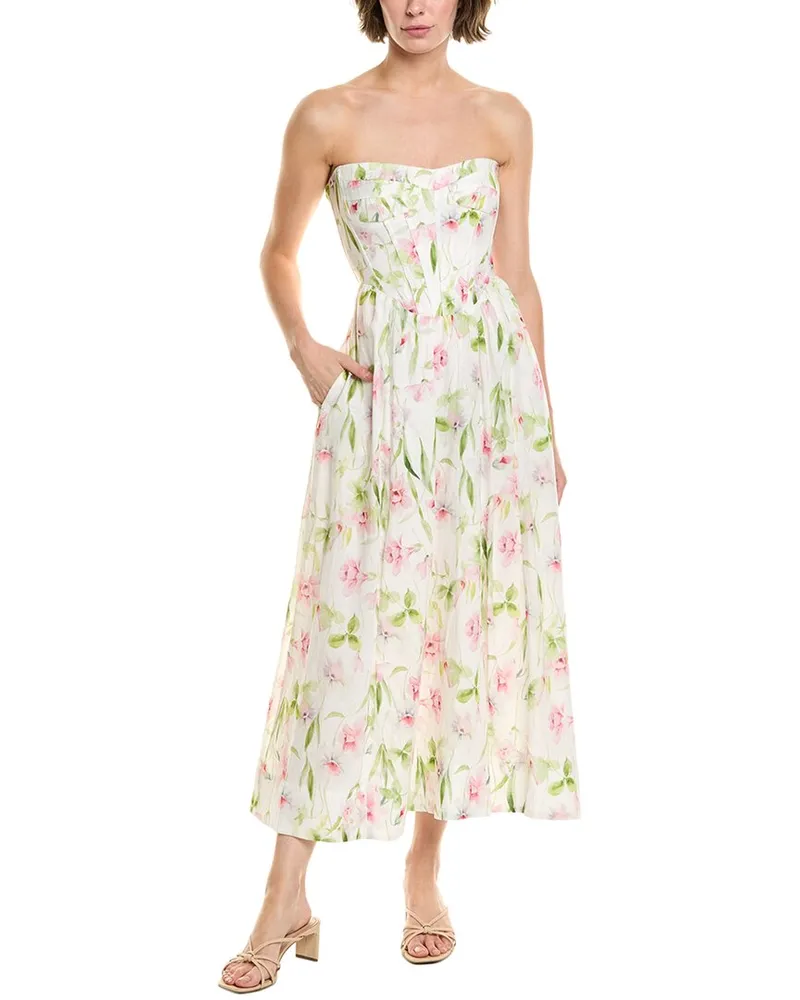 Bardot Lola Corset Midi Dress White