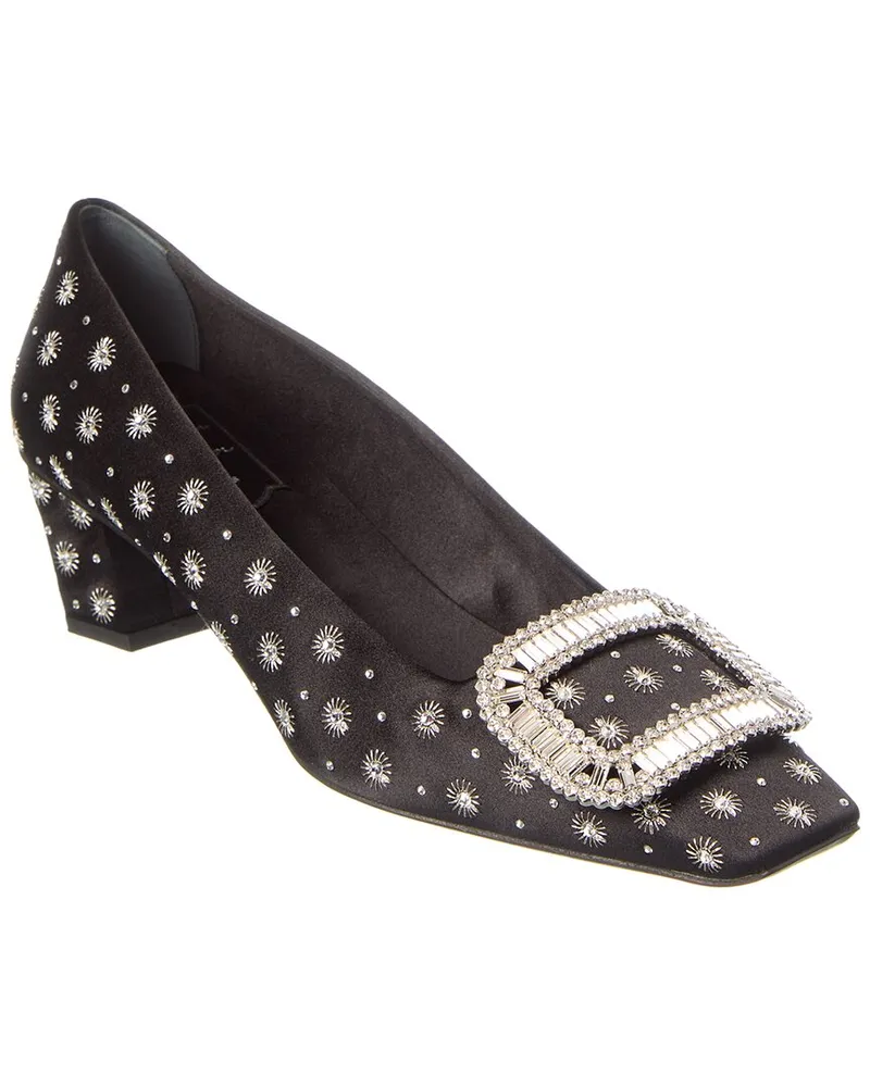 Roger Vivier Mini Strass Satin Pump Black