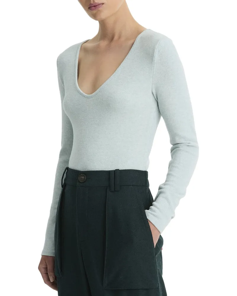 Vince Cozy V-Neck Top Blue
