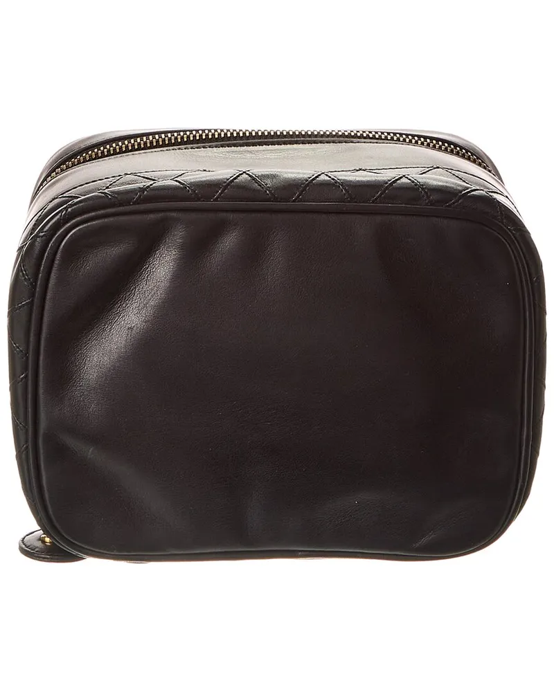 Chanel Black Lambskin Leather Horizontal Vanity Case (Authentic Pre-Loved Nocolor