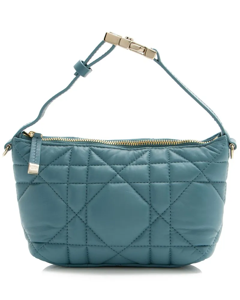Dior Blue Calfskin Diortravel Nomad Small Pouch (Authentic Pre-Loved Nocolor