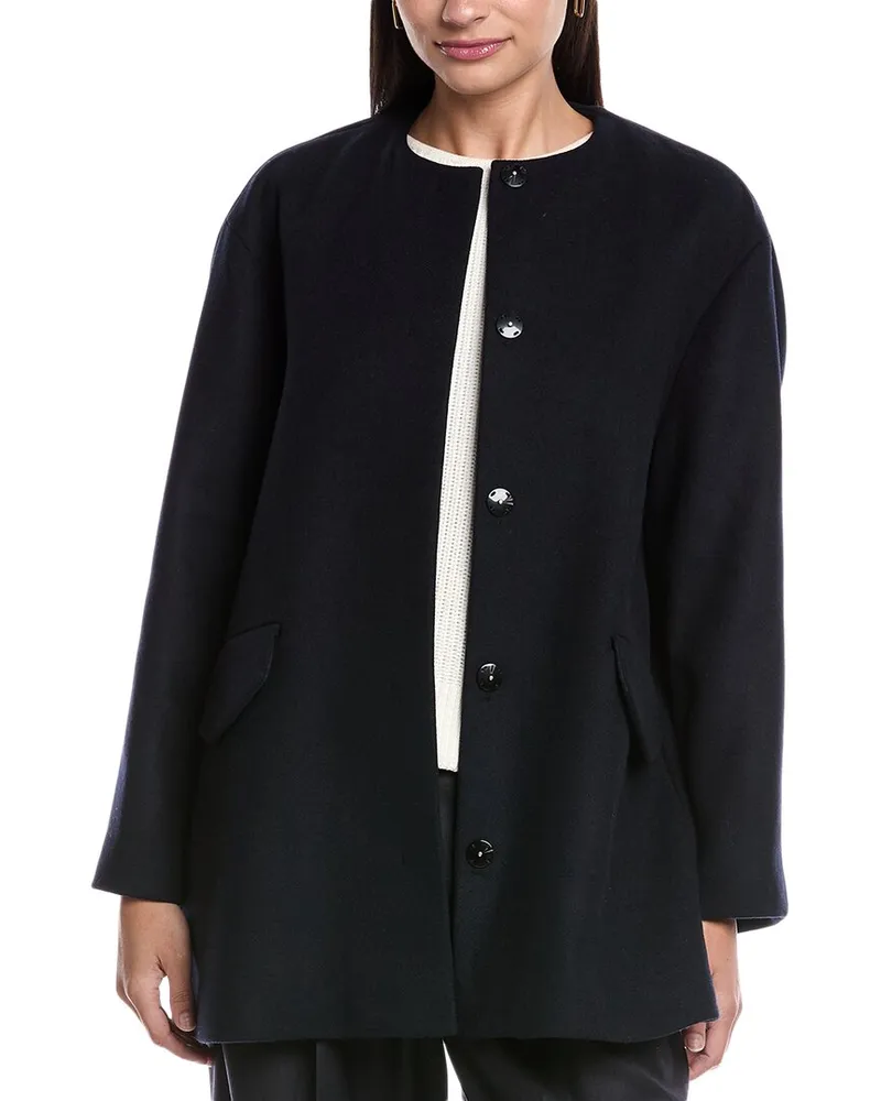 Theory Wool-Blend Coat Blue