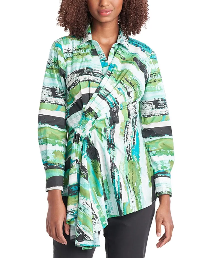 NATORI Kazuki Poplin Side Drape Shirt Nocolor