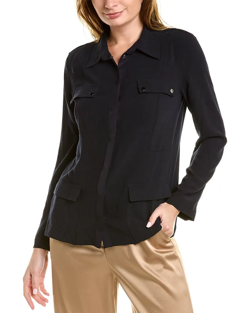 Elie Tahari Utility Shirt Jacket Blue