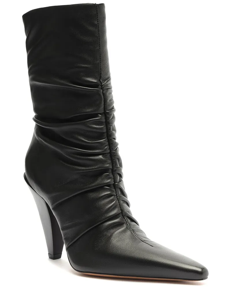 Schutz Lynn Leather Bootie Black