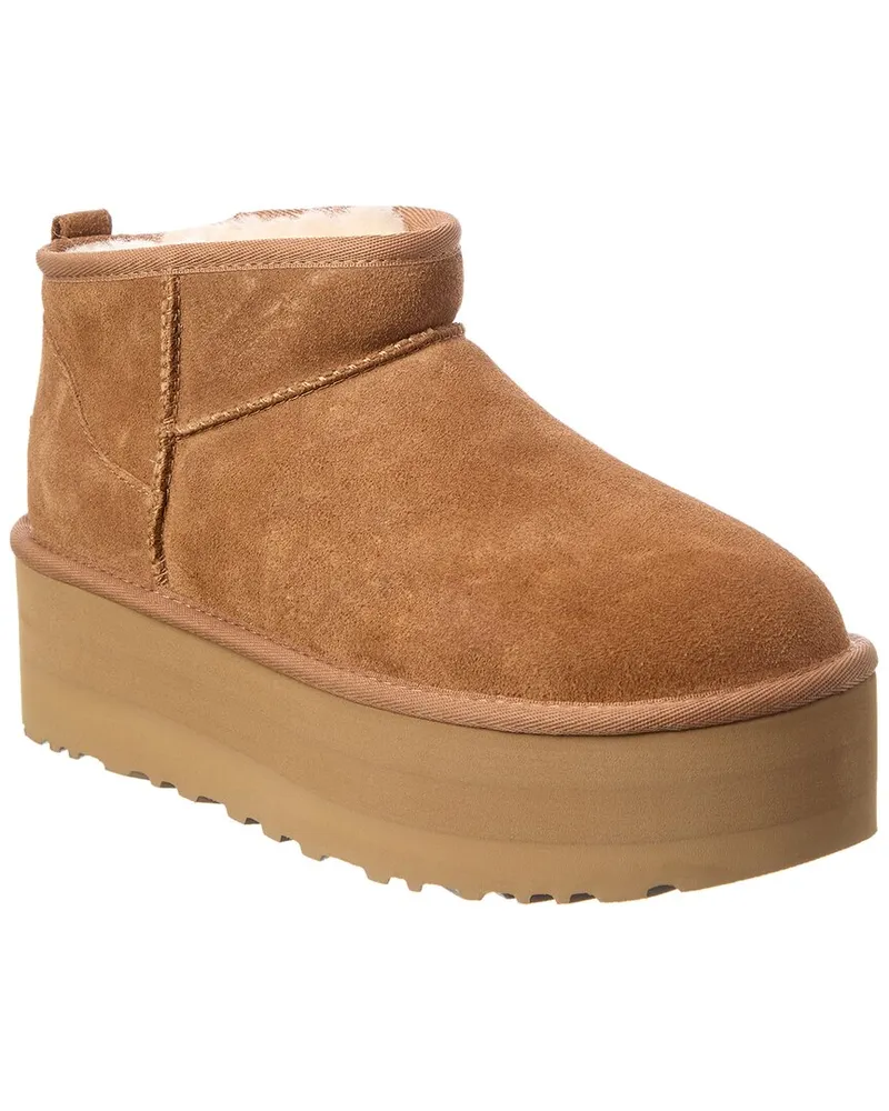 UGG Classic Ultra Mini Suede Platform Boot Brown
