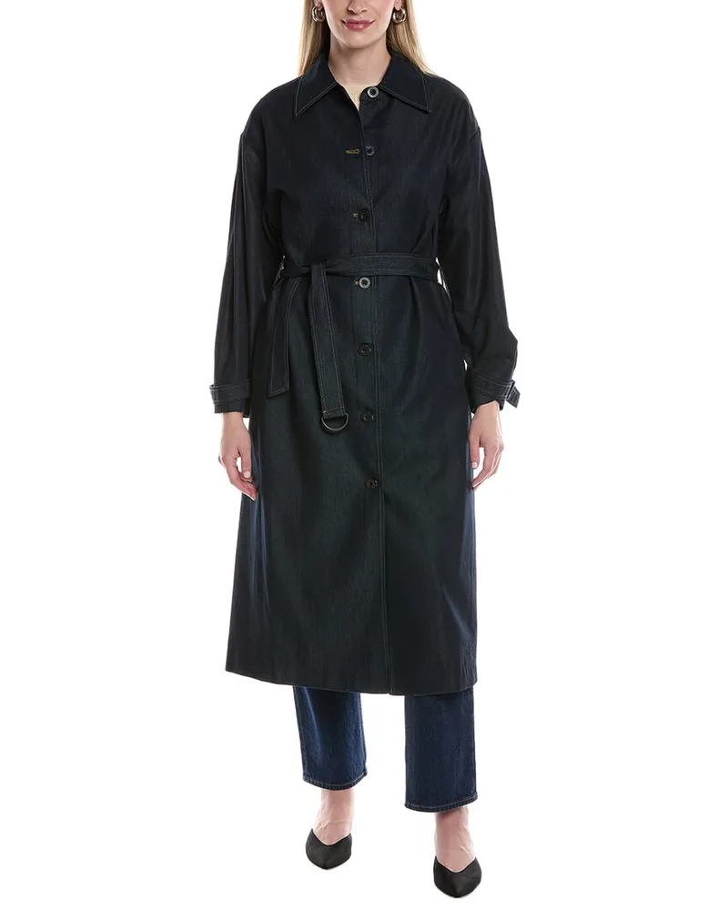 Kenneth Cole Denim Trench Coat Blue