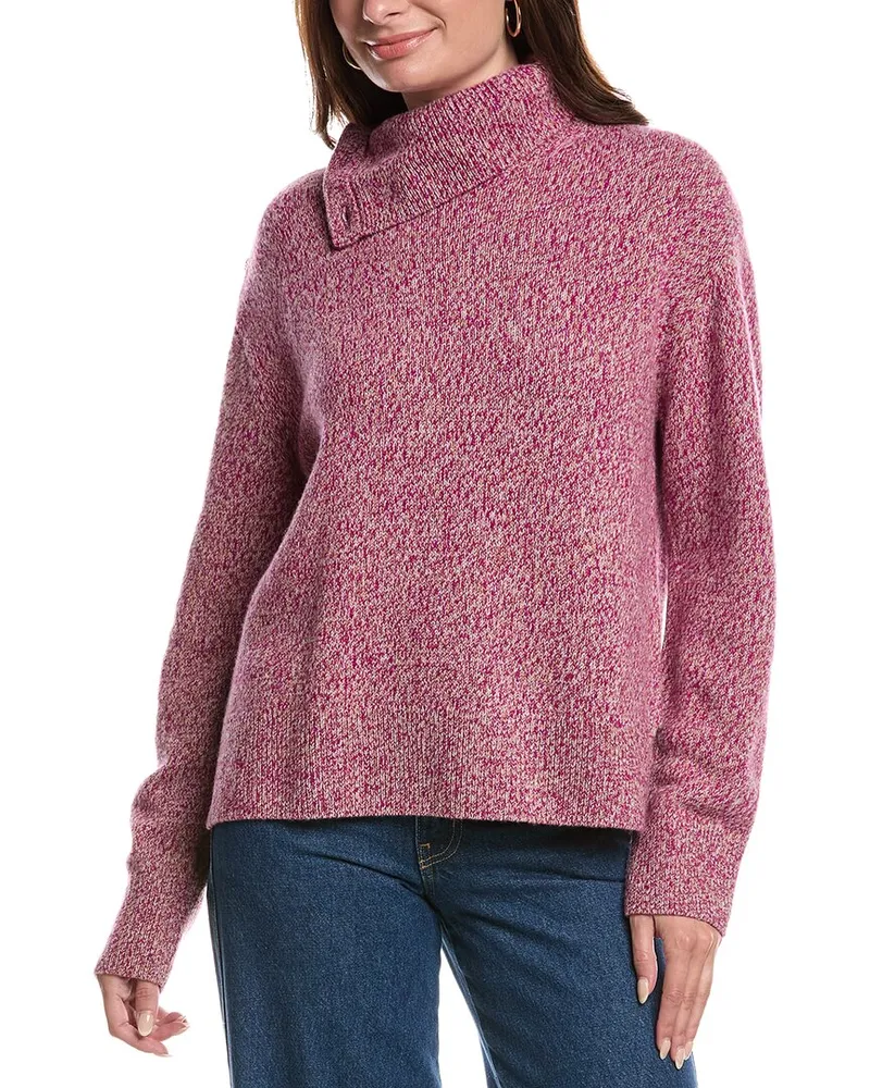 ST. JOHN Lofty Jersey Wool Sweater Purple