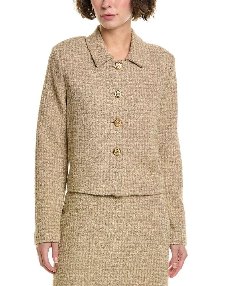ST. JOHN Metallic Tweed Jacket Metallic