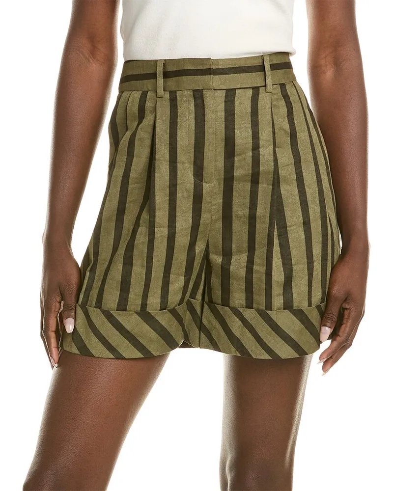 Diane von Furstenberg Shiana Linen-Blend Short Green