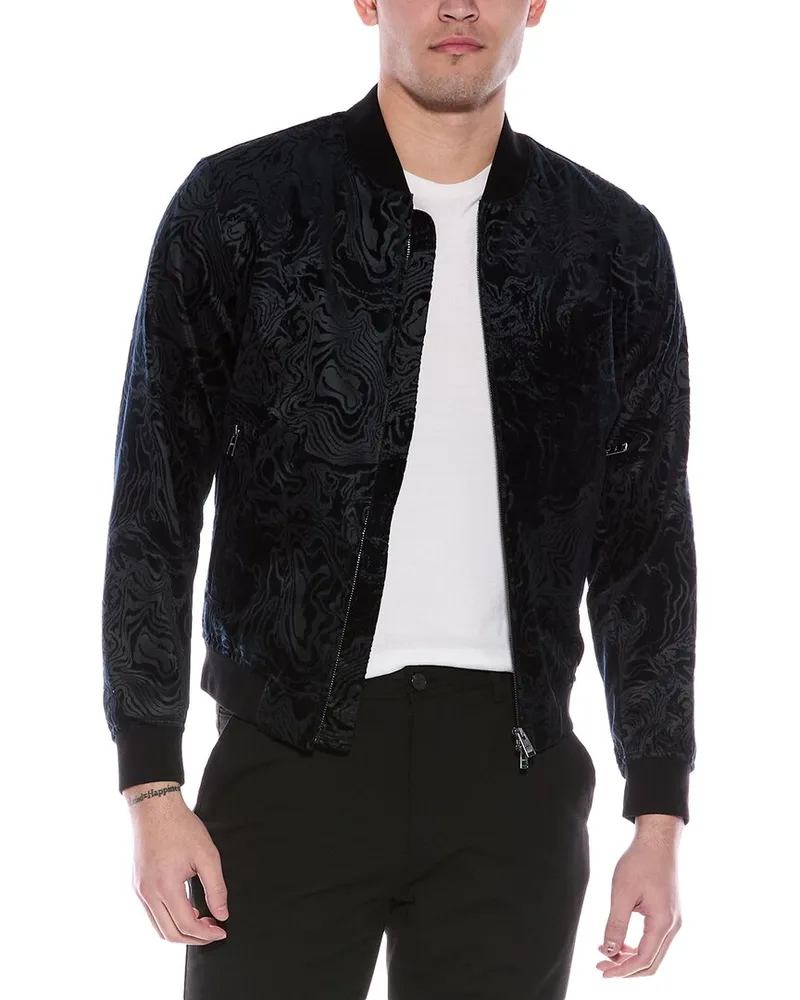 HUGO BOSS Burnout Velvet Slim Fit Jacket Blue