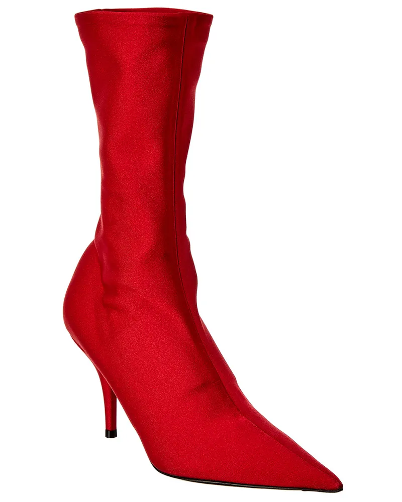 Balenciaga Knife Stretch Knit Bootie Red