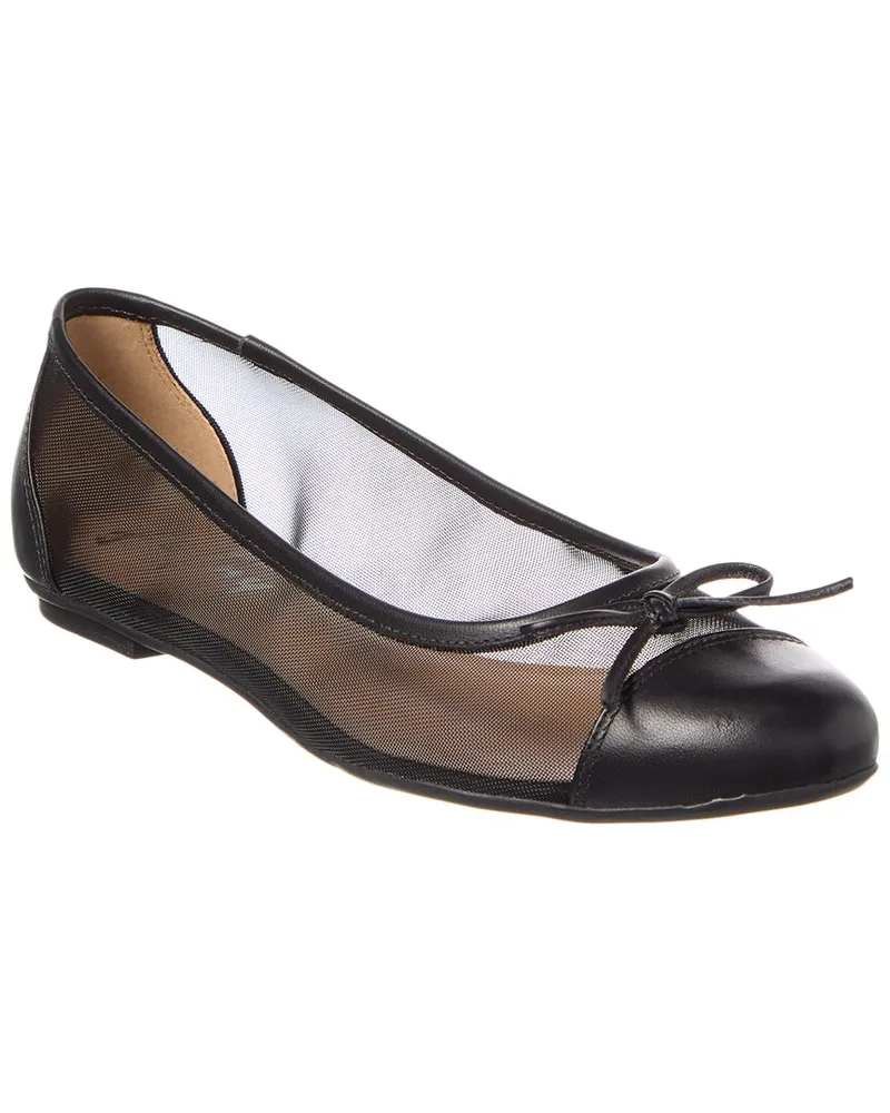 French Soule Cordelia Shimmer Mesh & Leather Flat Black
