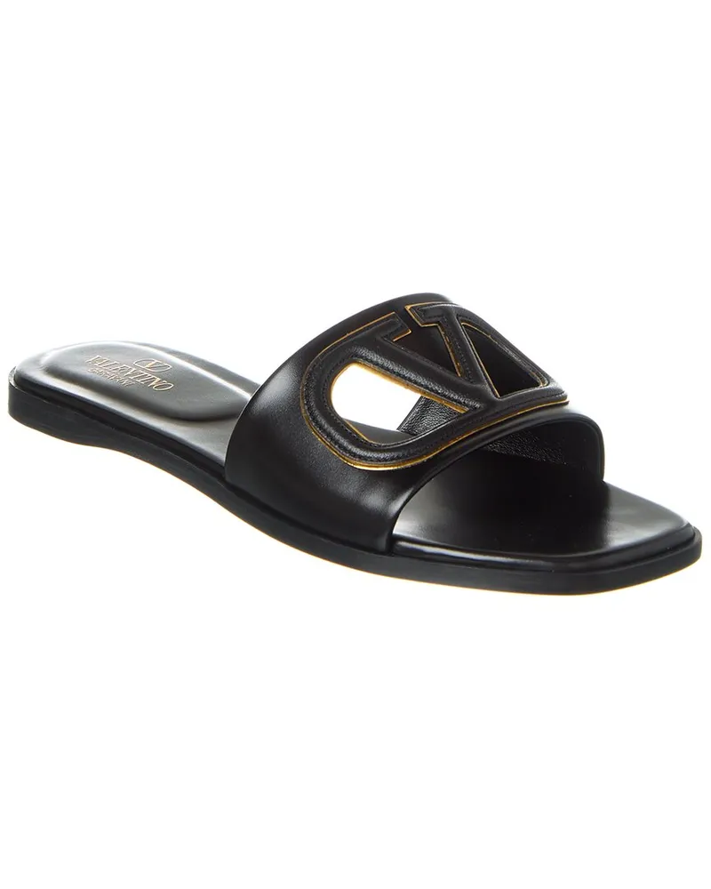 Valentino Garavani VLogo Cutout Leather Sandal Black