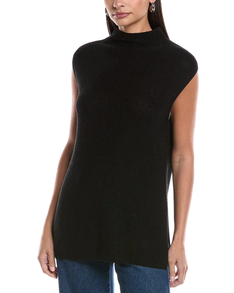 Bella Dahl Mock Neck Sweater Vest Black