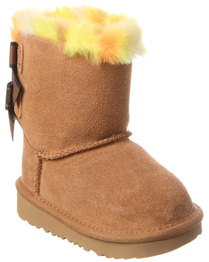 UGG Bailey Bow Plaid Punk Suede Boot Brown