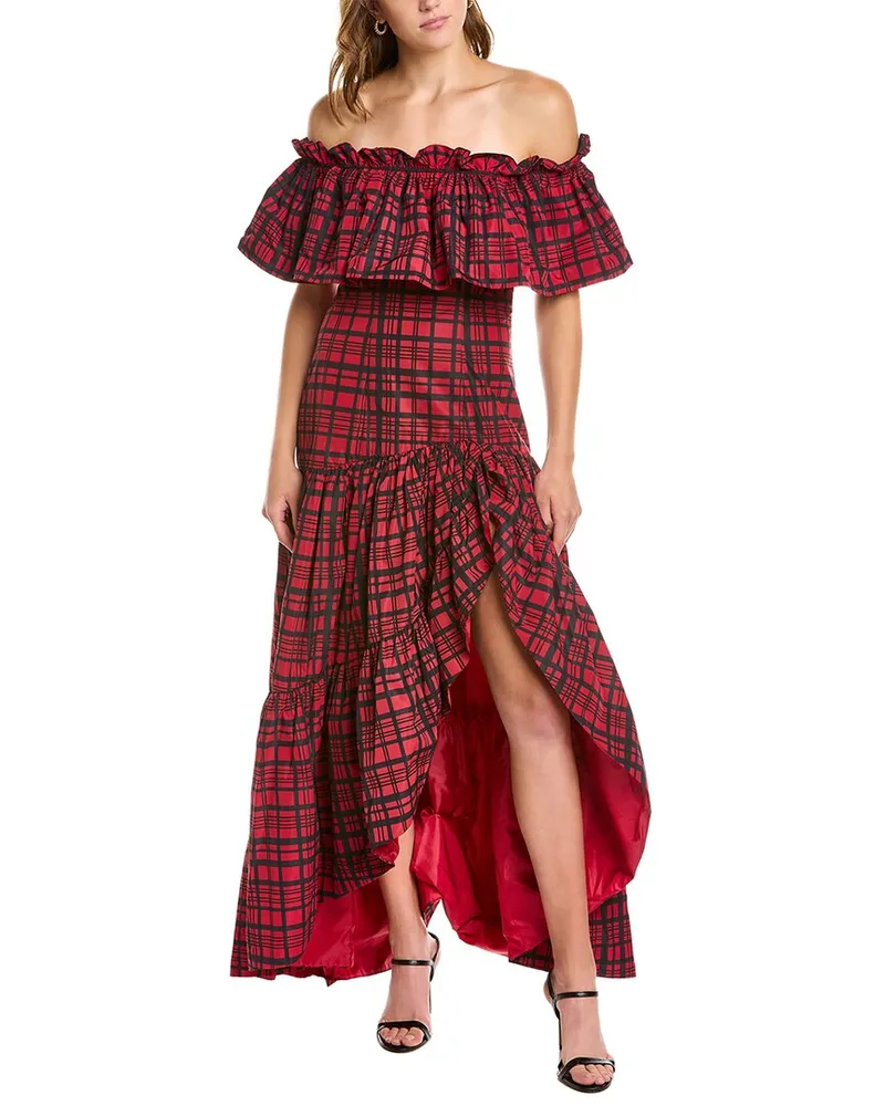 LoveShackFancy Martini Maxi Dress Red