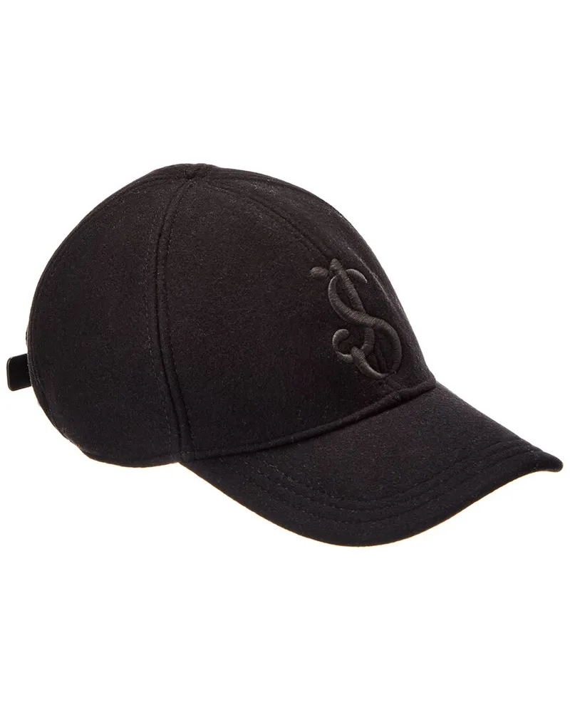 Jil Sander Logo Embroidered Cashmere Cap Black