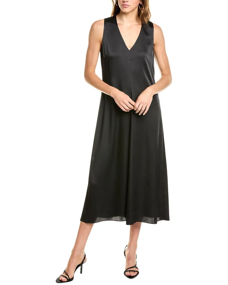 Vince Satin Midi Dress Black