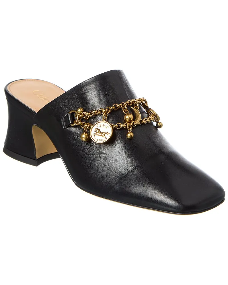 Chloé Charms Leather Mule Black
