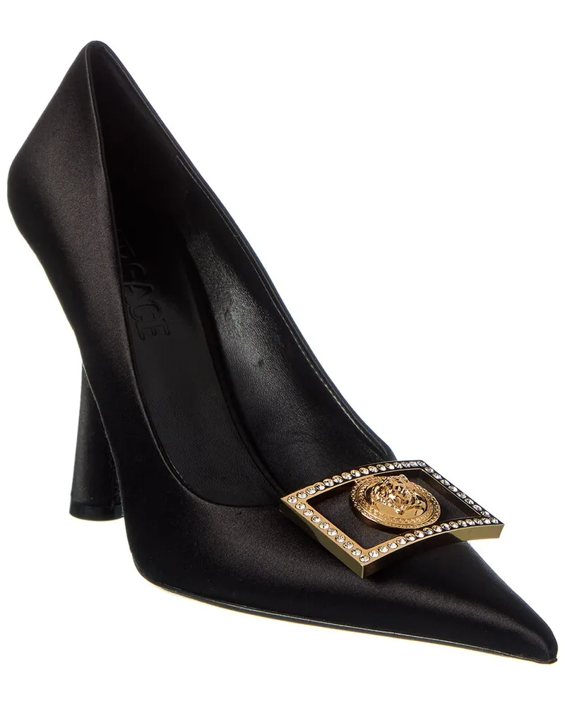 Versace Medusa Plaque Satin Pump Black