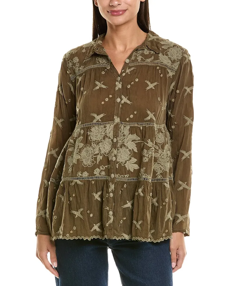 Johnny Was Tahra Blouse Green