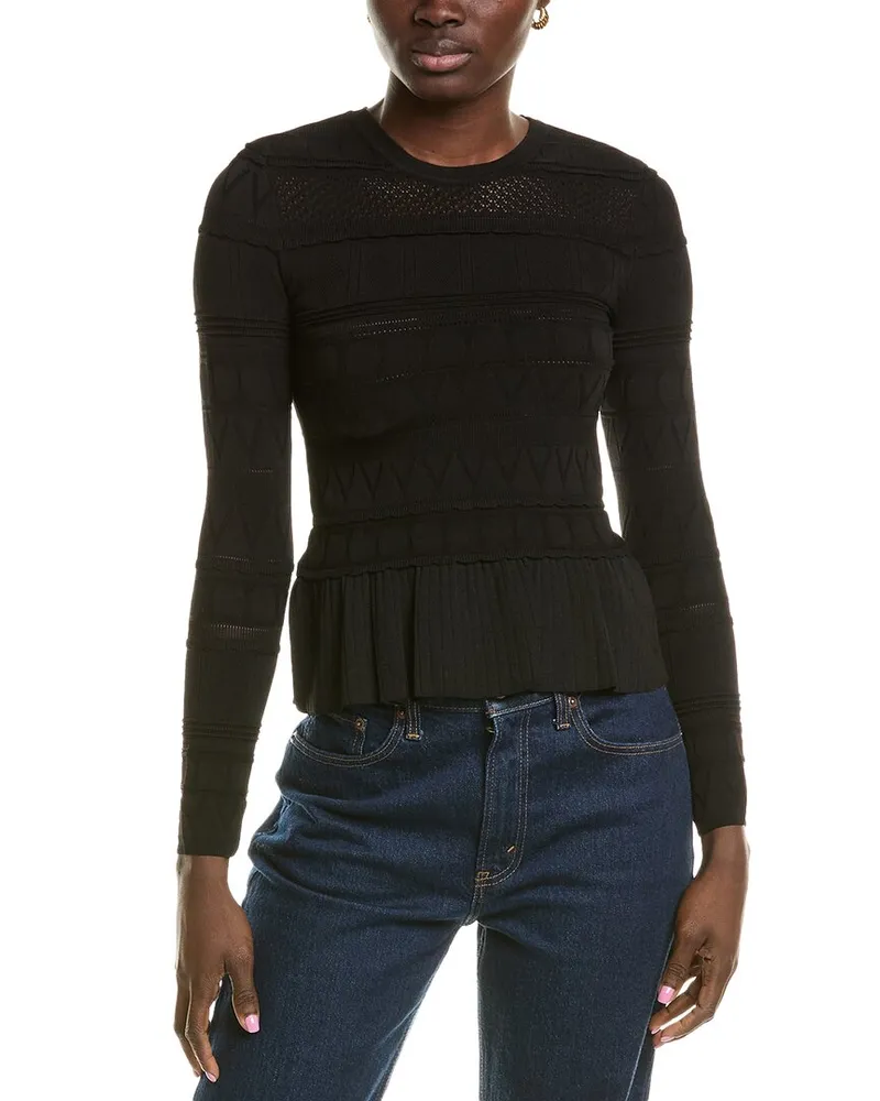 Milly Ruffle Sweater Black