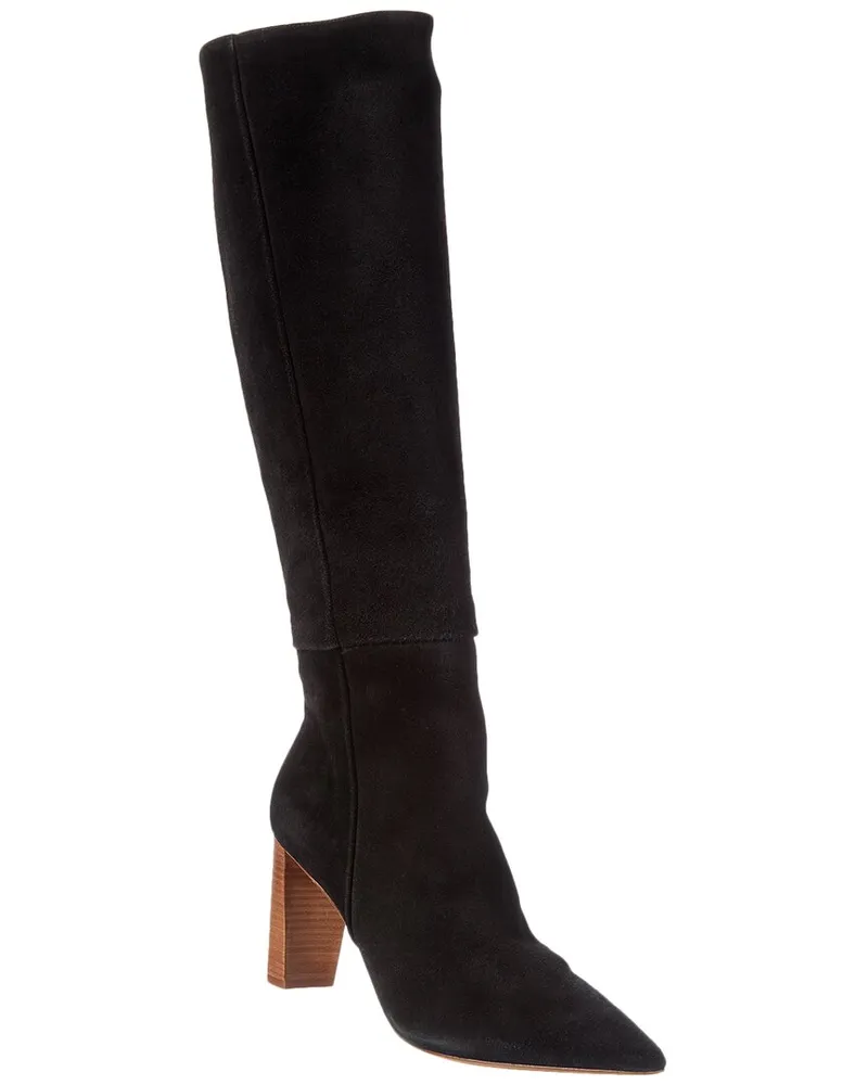 Alexandre Birman Elisa 85 Suede Knee-High Boot Black