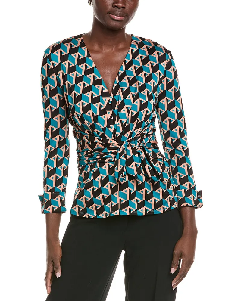 Diane von Furstenberg Rachael Print Top Blue