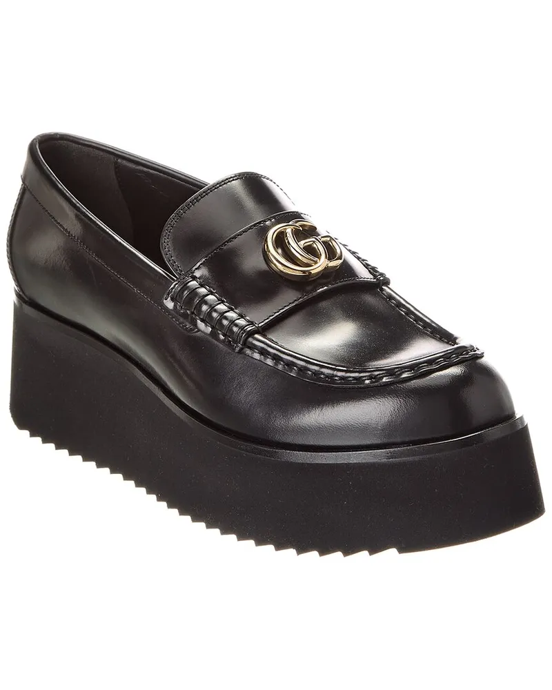 Gucci Double G Creeper Leather Loafer Black