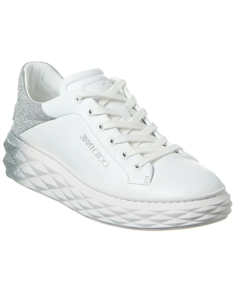 Jimmy Choo Diamond Maxi/F II Leather Sneaker White