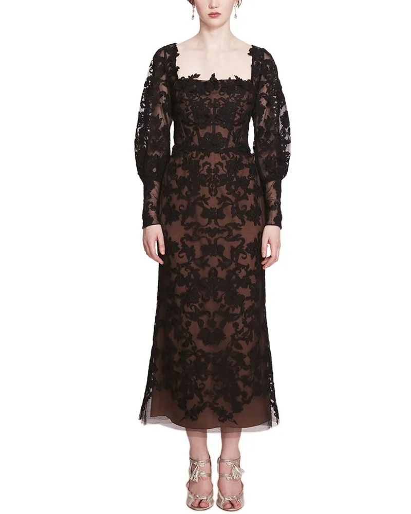 Marchesa Midi Dress Black