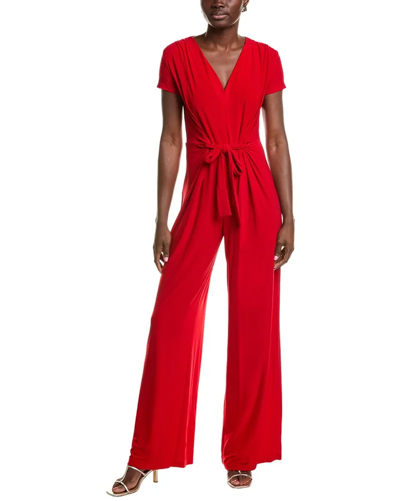 Joseph Ribkoff Tie Front Jumpsuit Red
