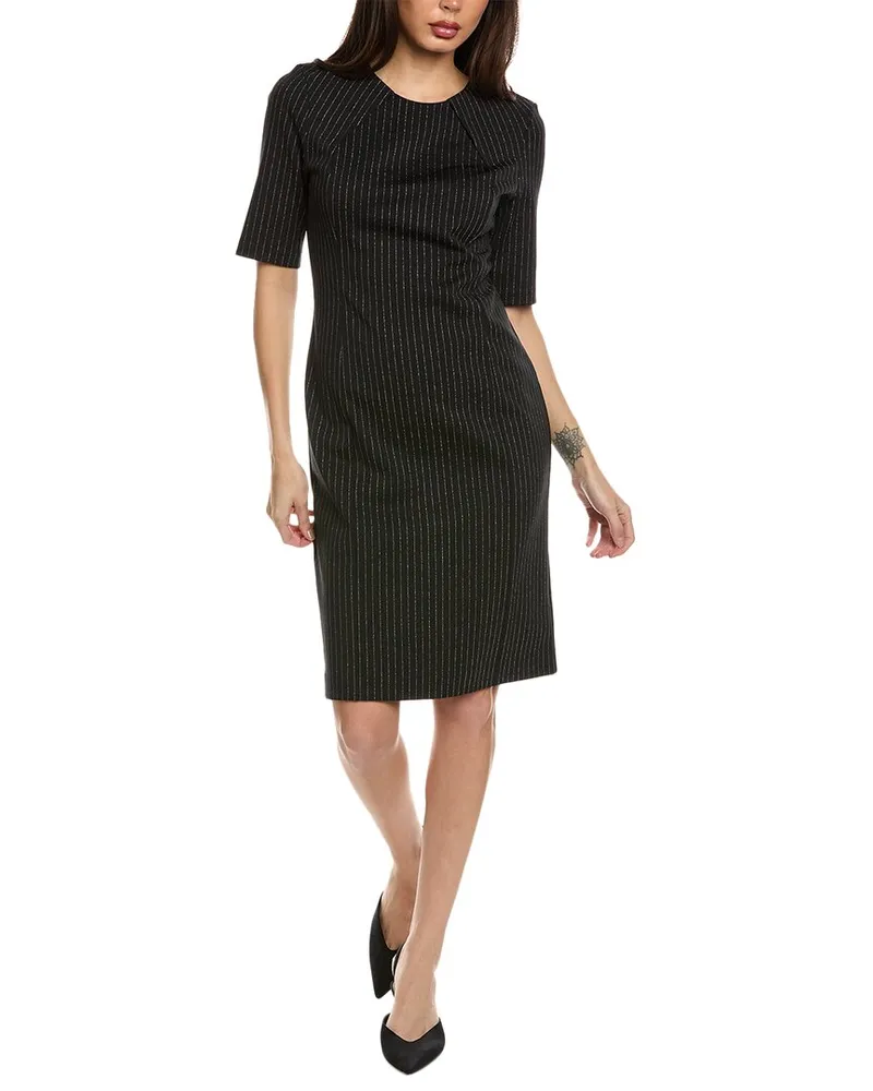 ST. JOHN Pinstripe Sheath Dress Black