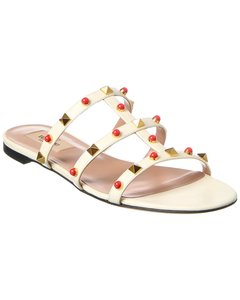 Valentino Garavani Rockstud Leather Sandal White