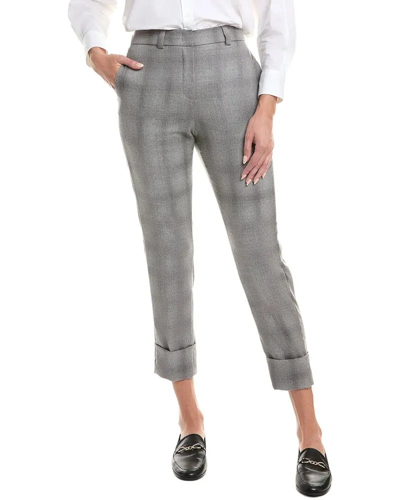 Peserico Wool-Blend Pant Gray