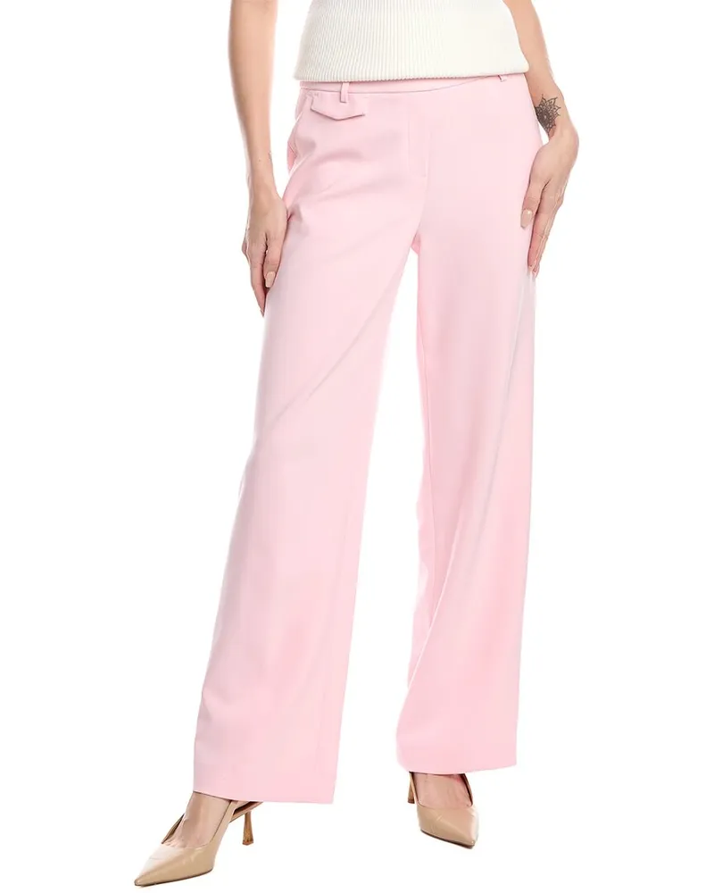 Anne Klein Pull-On Flap Pocket Wide Leg Pant Pink