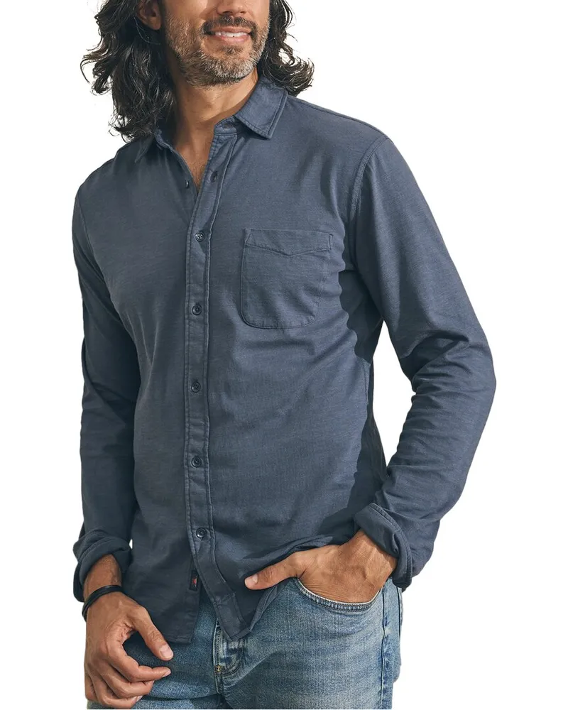 Faherty Knit Seasons Shirt Blue