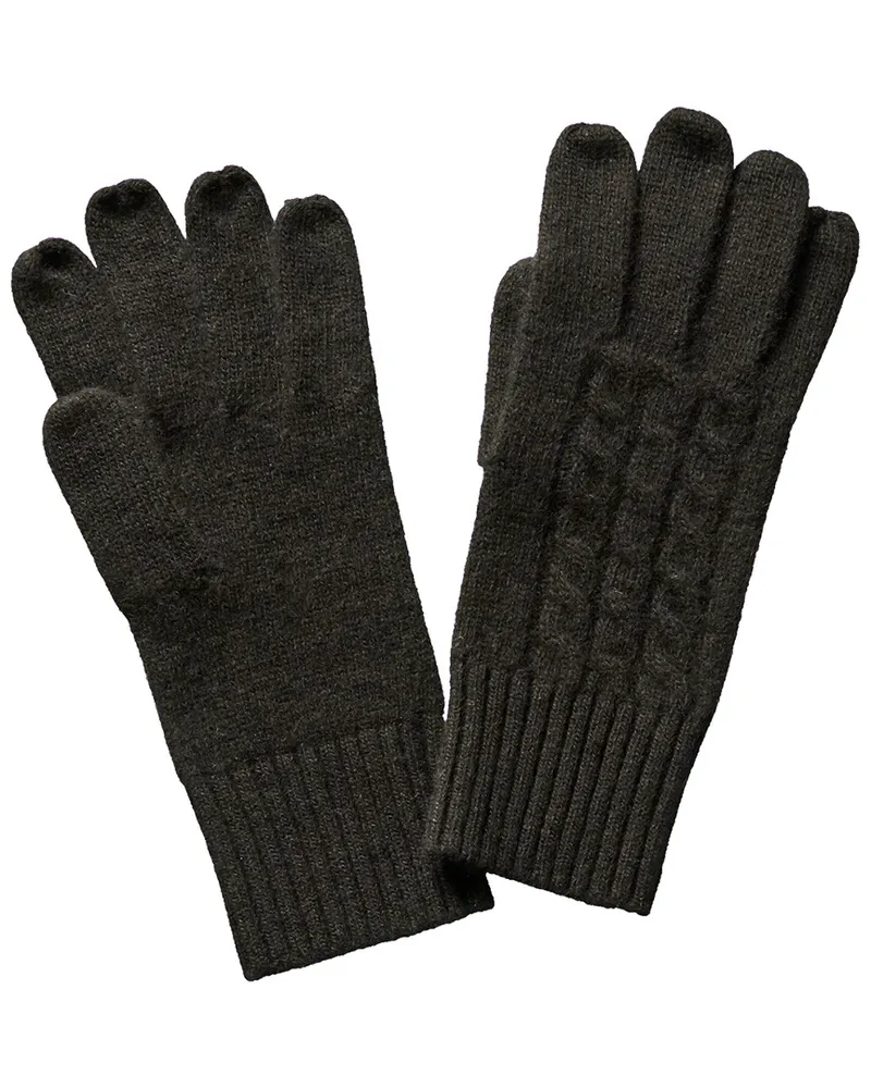 portolano  Men's Black Cashmere, Wool, & Silk-Blend Gloves Black