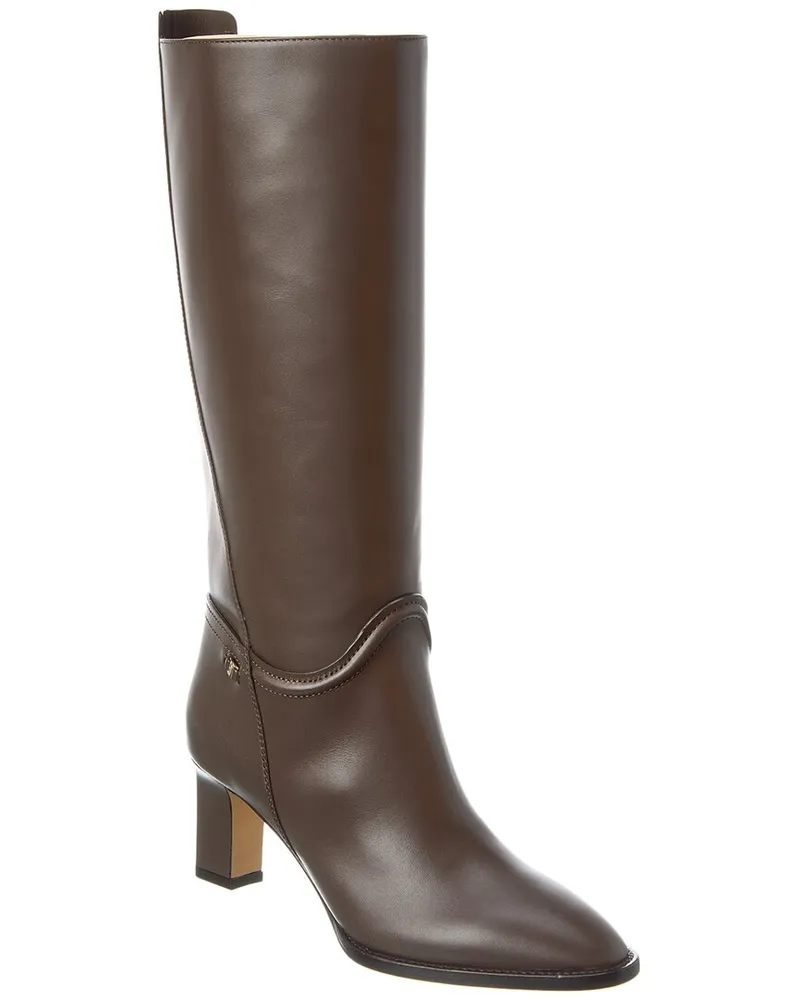 Ferragamo Torris Leather Boot Brown