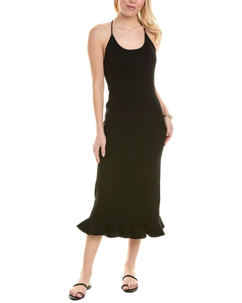 Rebecca Taylor Knotted Back Column Maxi Dress Black