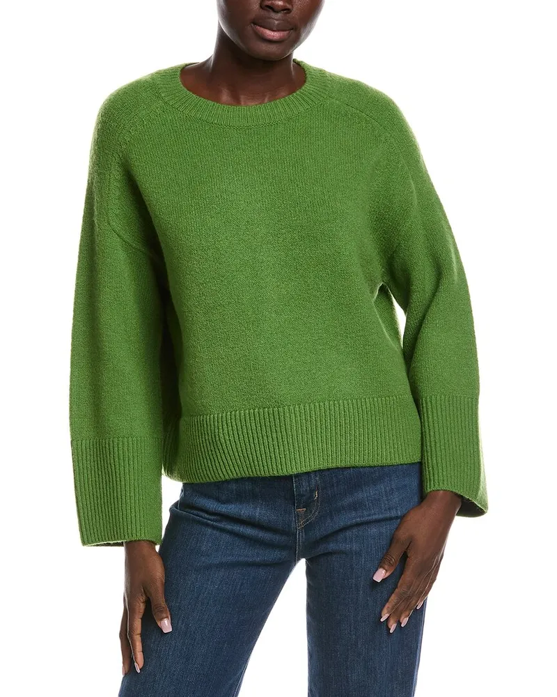 Vince Camuto Raglan Wide Sleeve Sweater Green