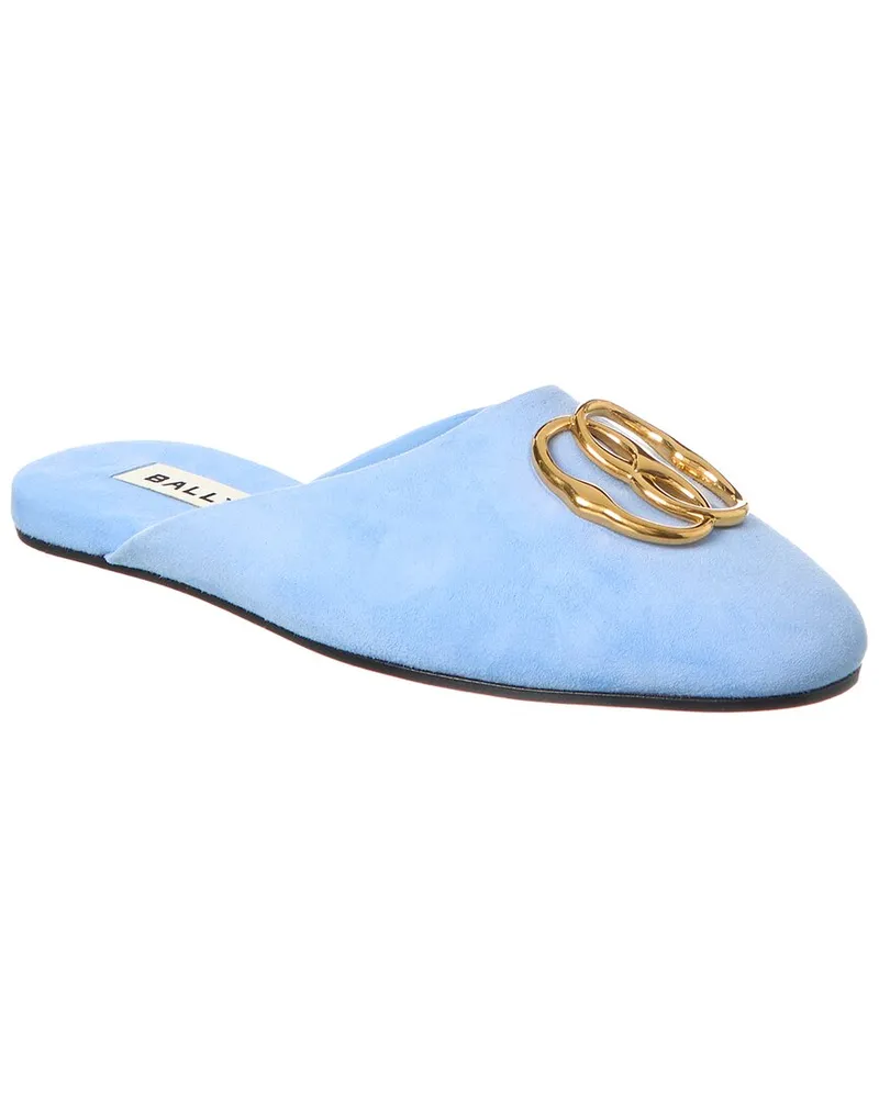 Bally Gylon Suede Mule Blue