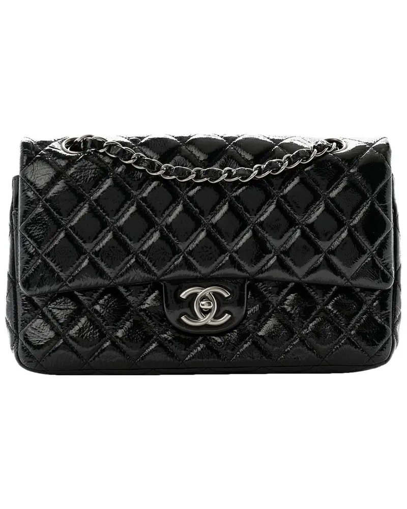 Chanel Black Patent Leather Distressed Medium Double Flap (Authentic Pre-  Loved Nocolor