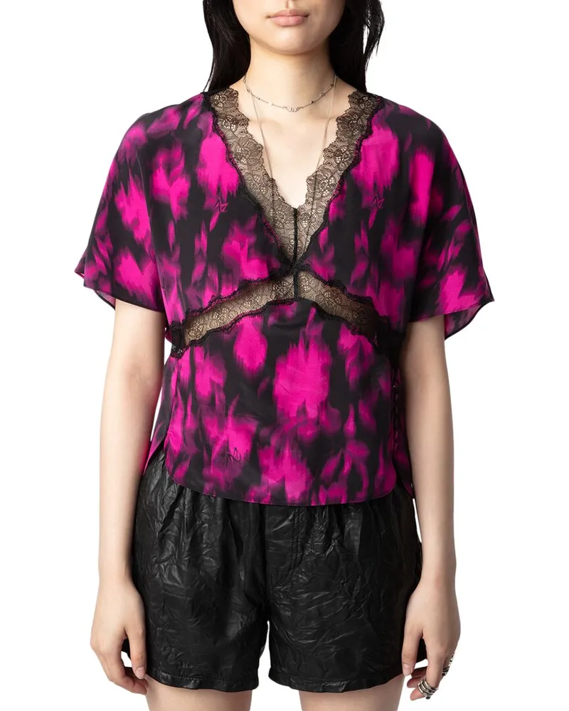 Zadig & Voltaire Tzar Silk Xray Top Black