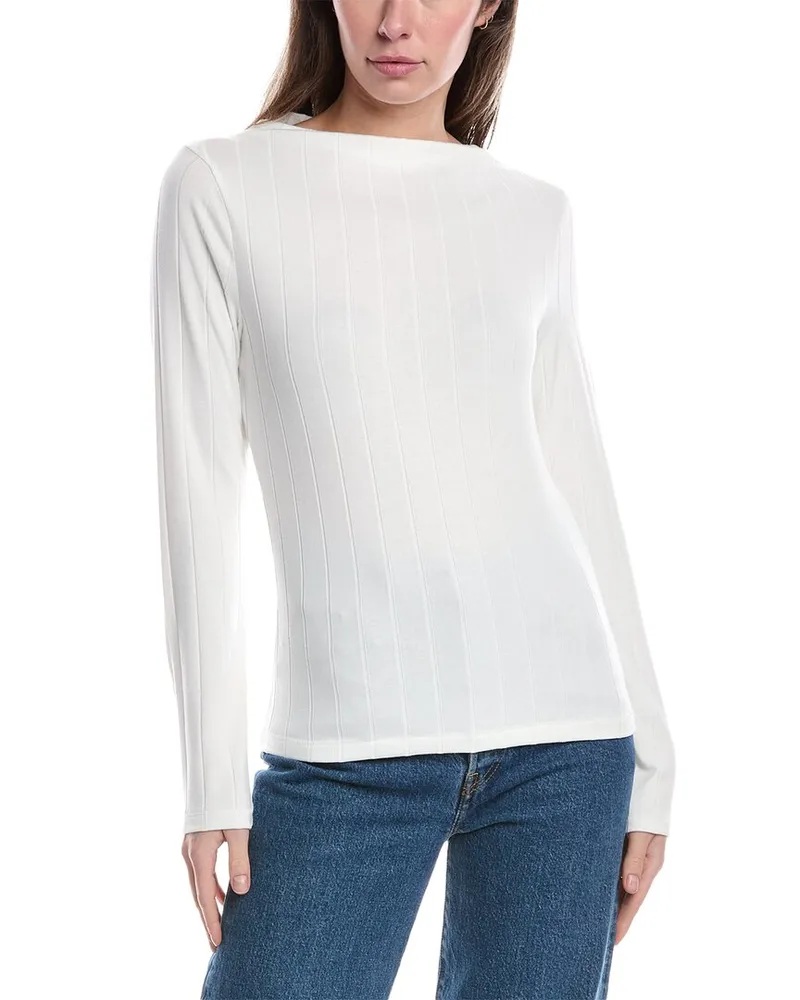 Rag & Bone Marie Wide Rib Top White